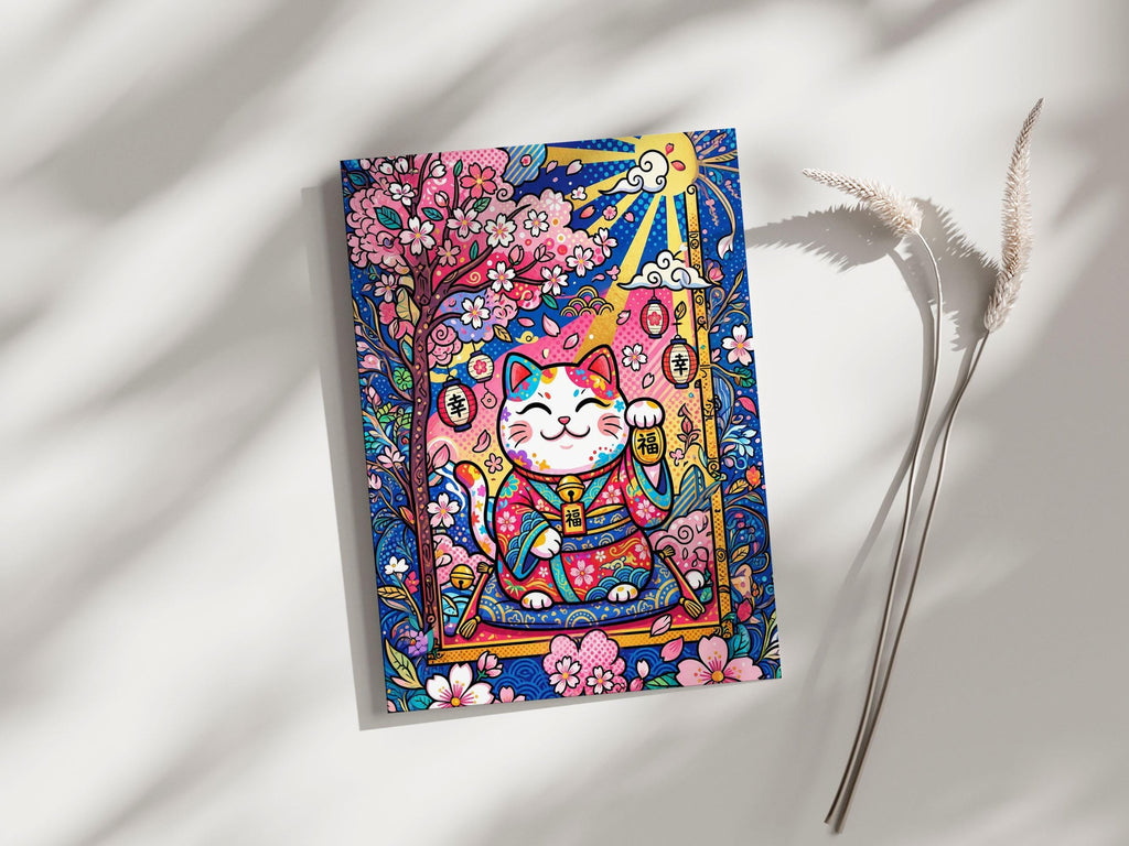 Lucky Cat Cherry Blossoms
