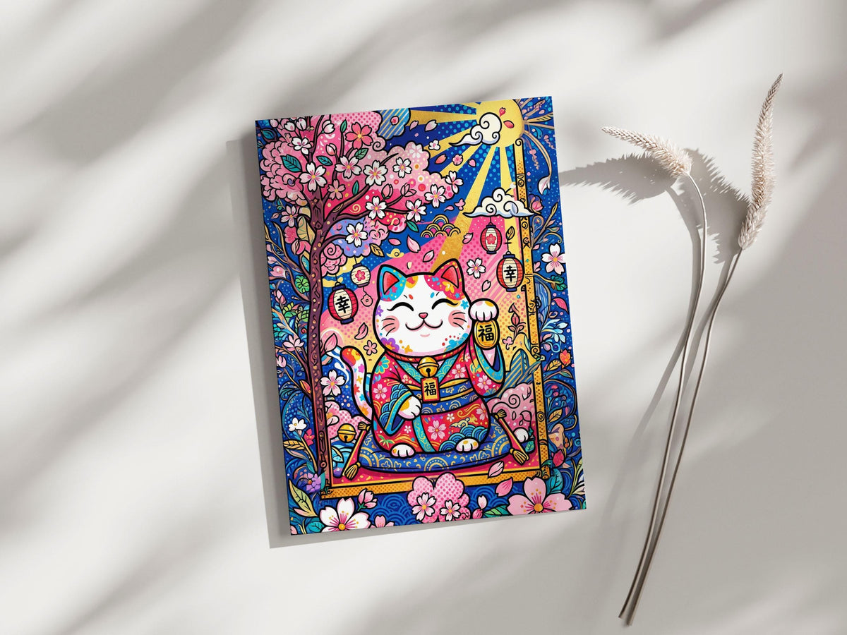 Lucky Cat Cherry Blossoms