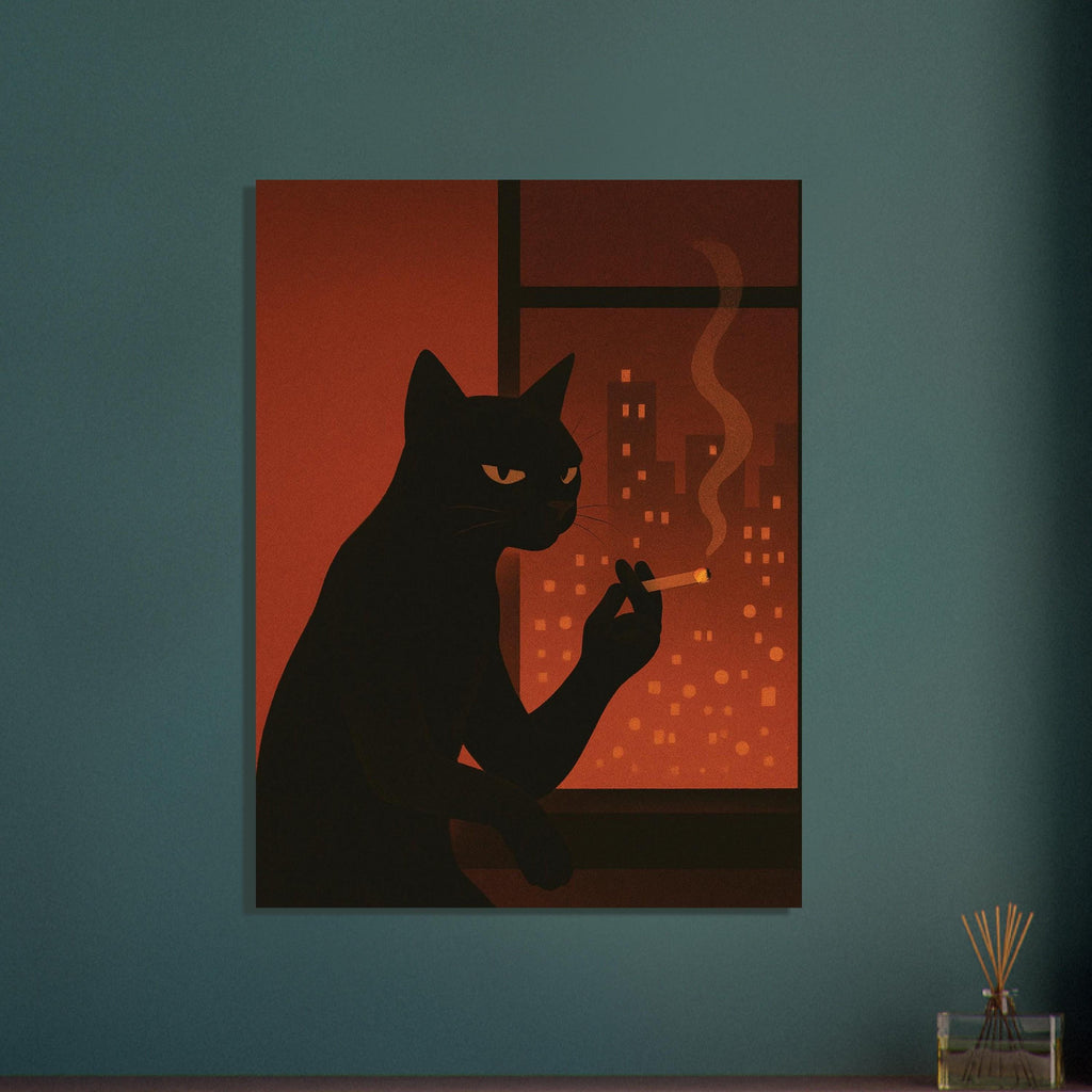 Noir Smoking Cat