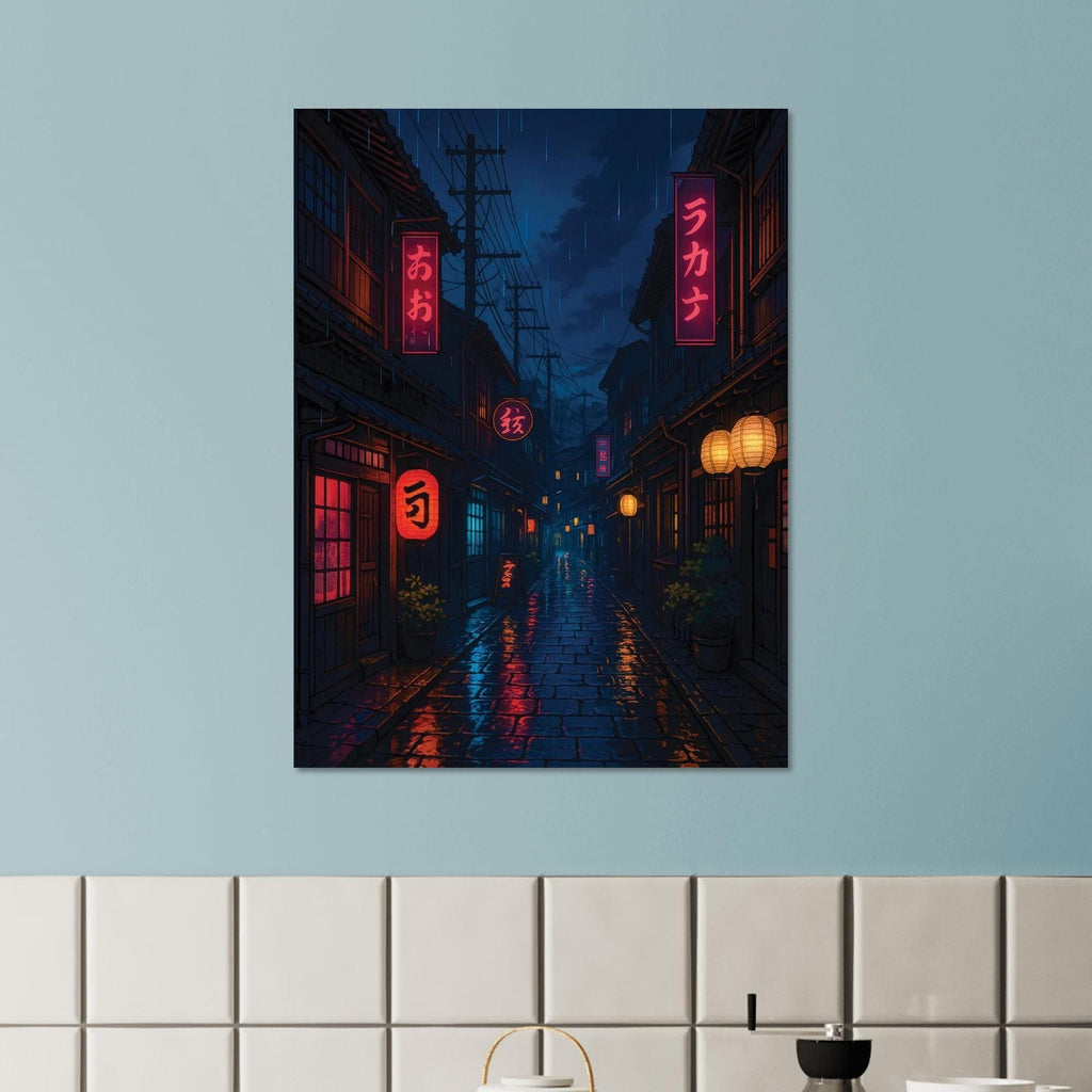 Rainy Neon Japanese City