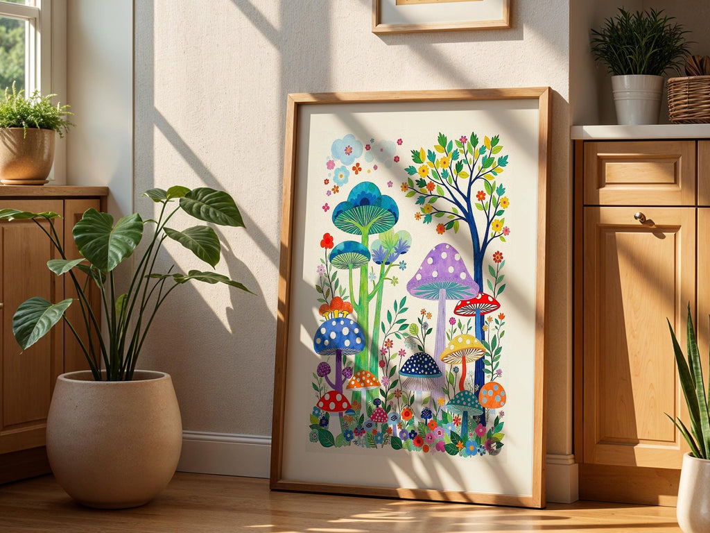 Colorful Mushroom Forest