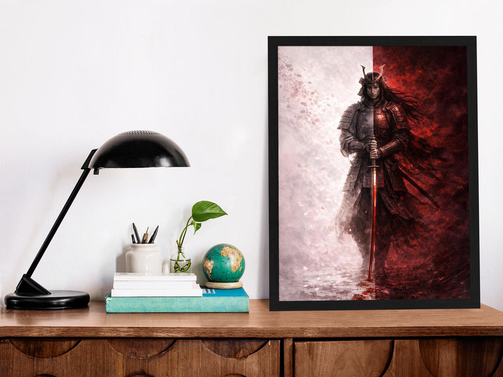 Japanese Samurai with Red Katana