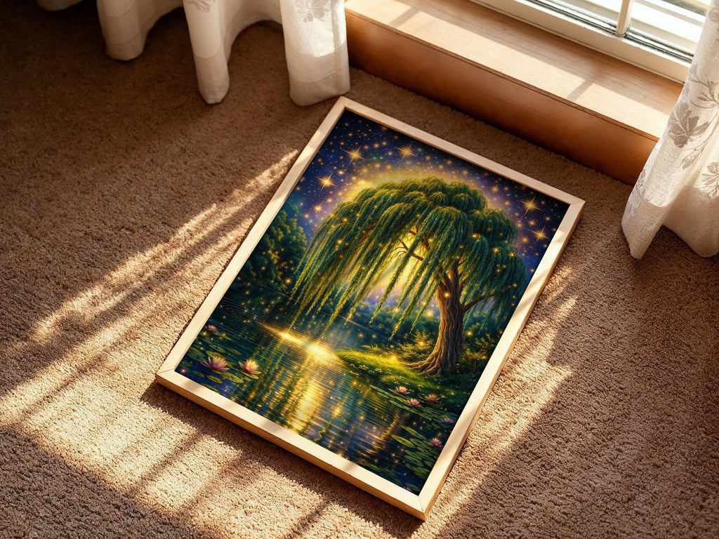 Moonlit Willow Tree