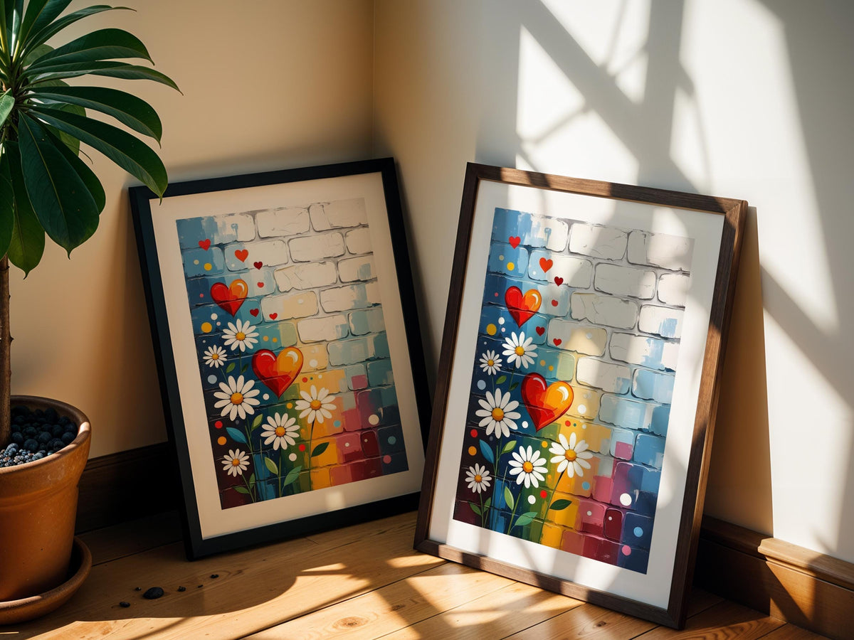 Rainbow Floral Heart