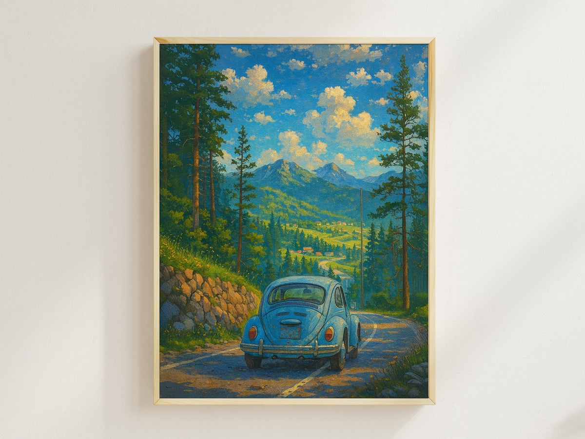 Vintage Mountain Road Car