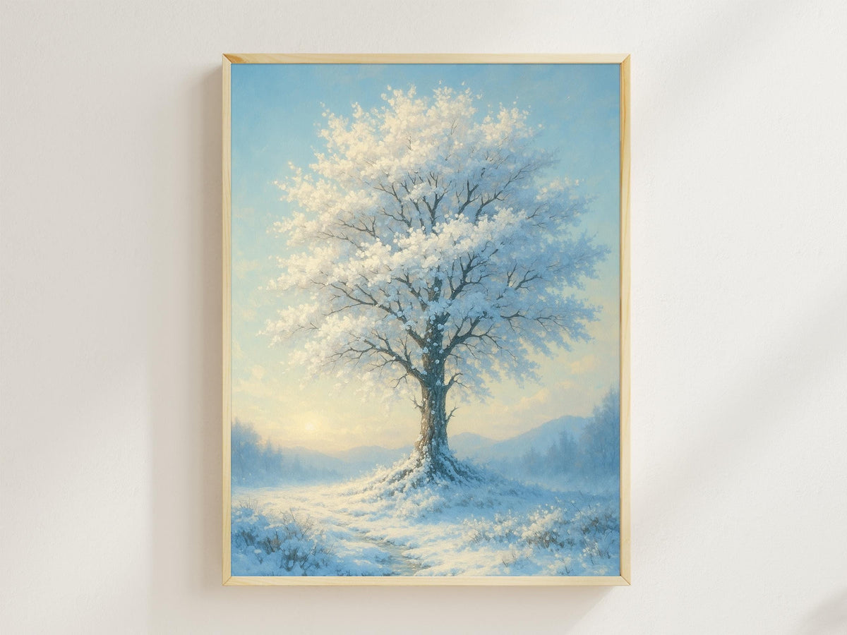 Minimal Blue Winter Tree