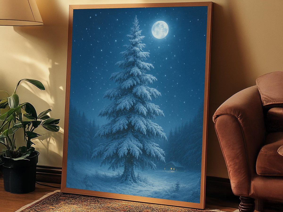 Blue Moon Winter Tree