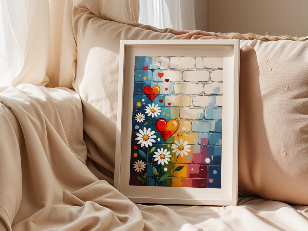 Rainbow Floral Heart