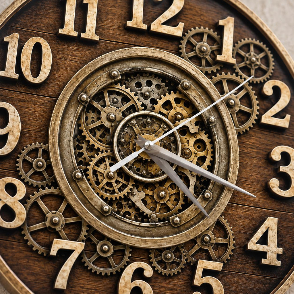 Steampunk Gear Wooden Clock