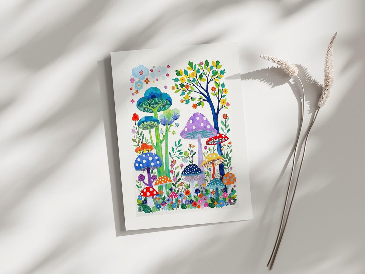 Colorful Mushroom Forest
