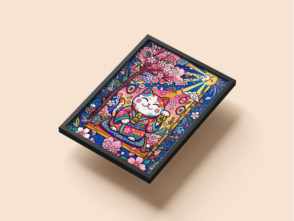 Lucky Cat Cherry Blossoms