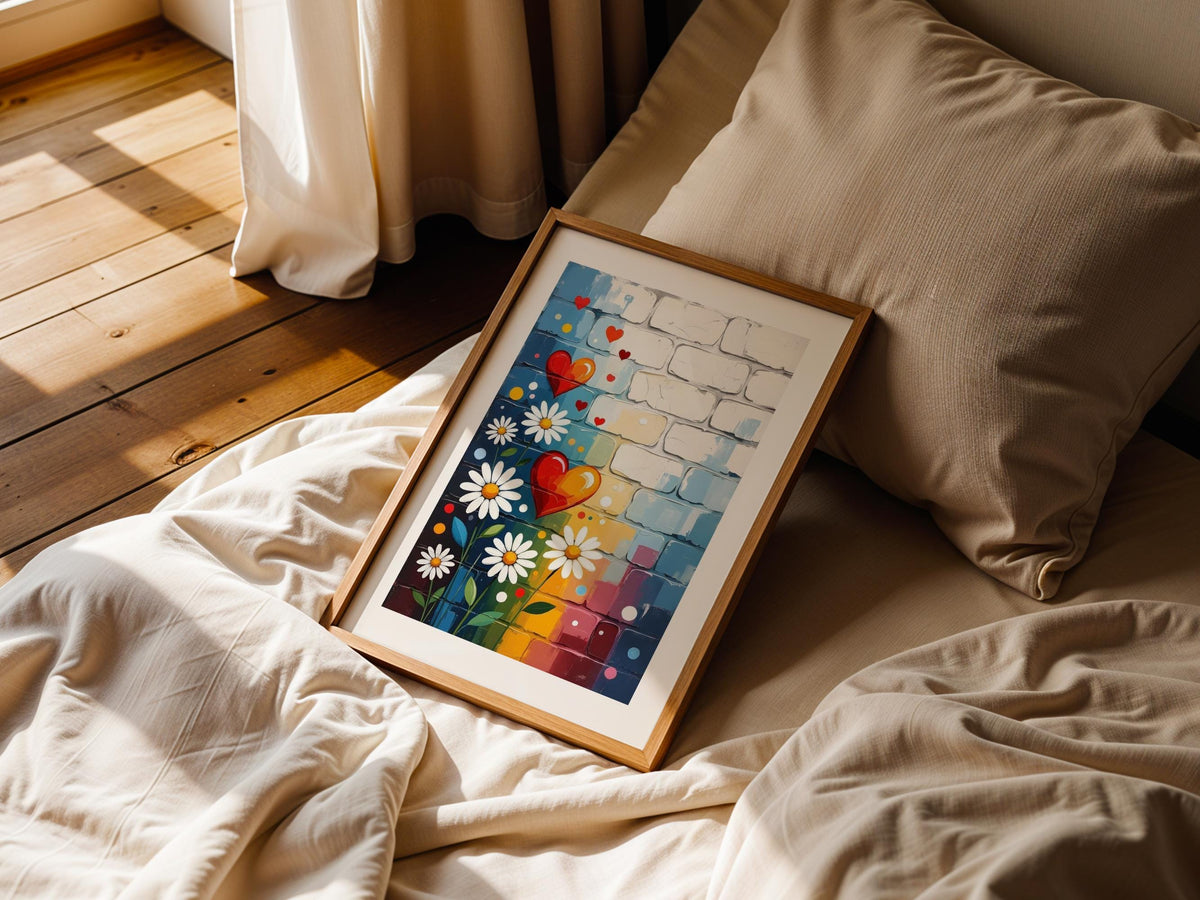Rainbow Floral Heart