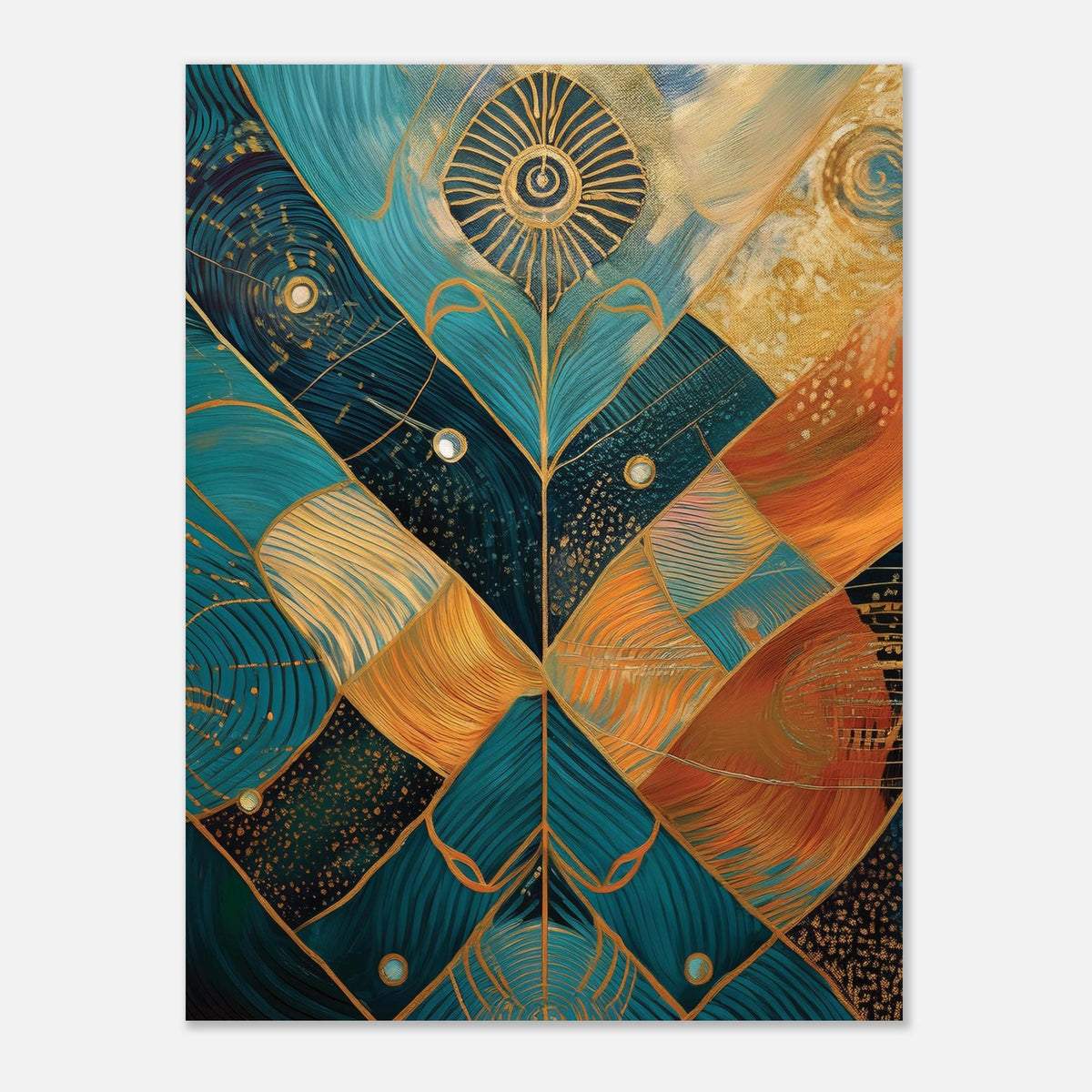Teal Gold Geometry