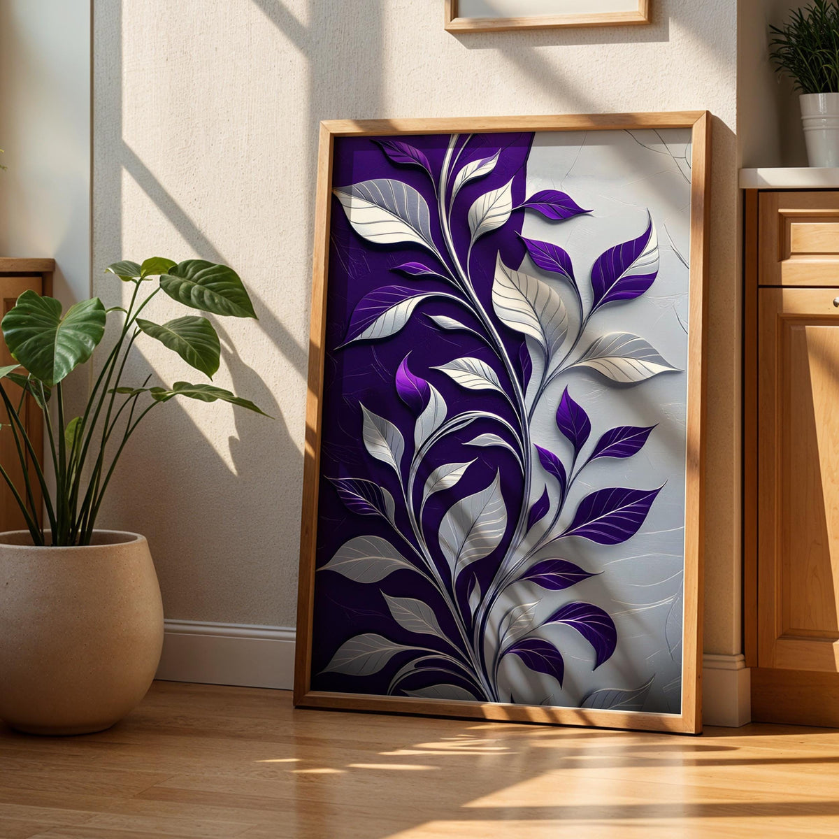 Purple Botanical Leaves