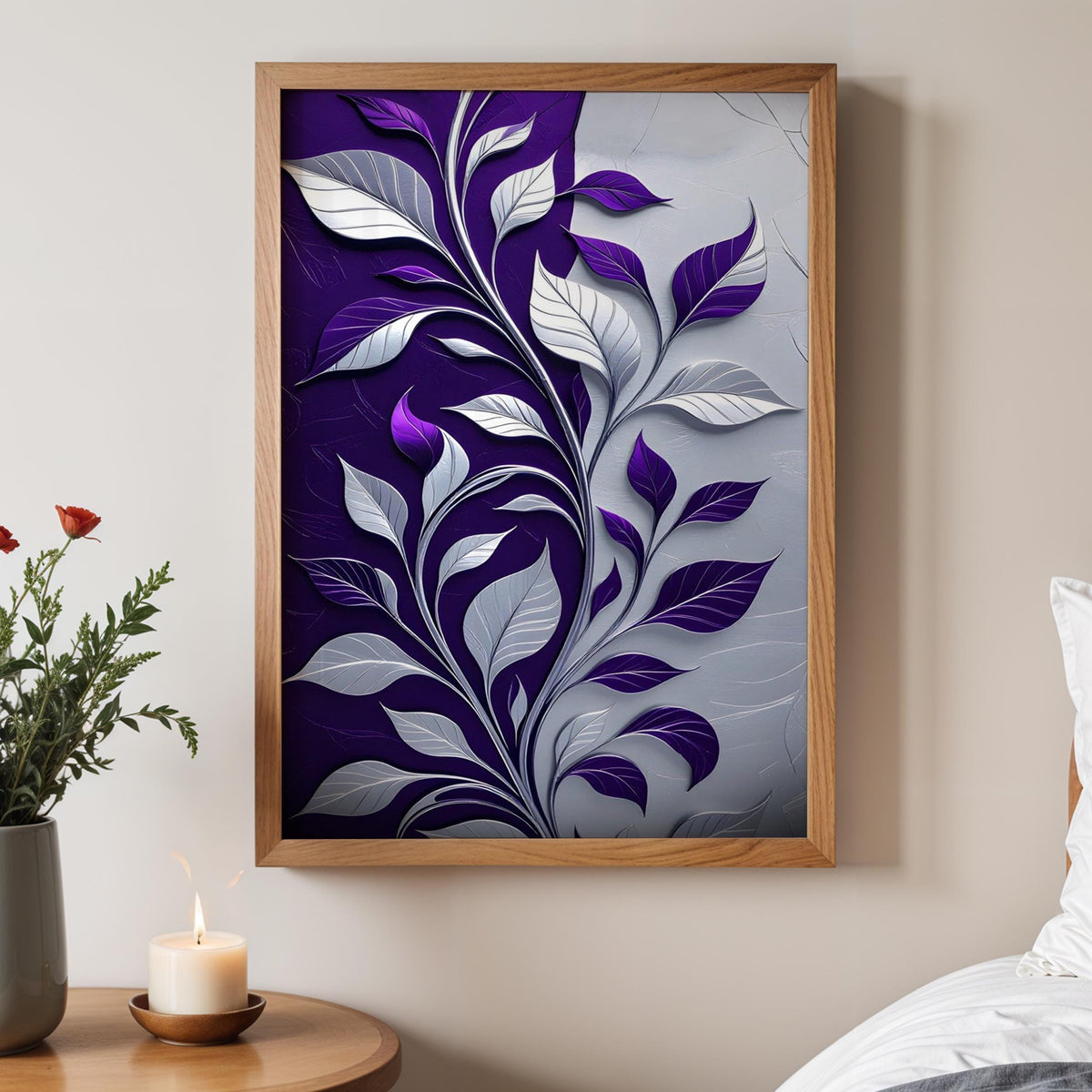 Purple Botanical Leaves
