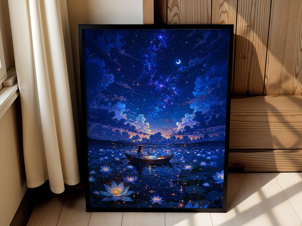 Moonlit Lotus Lake