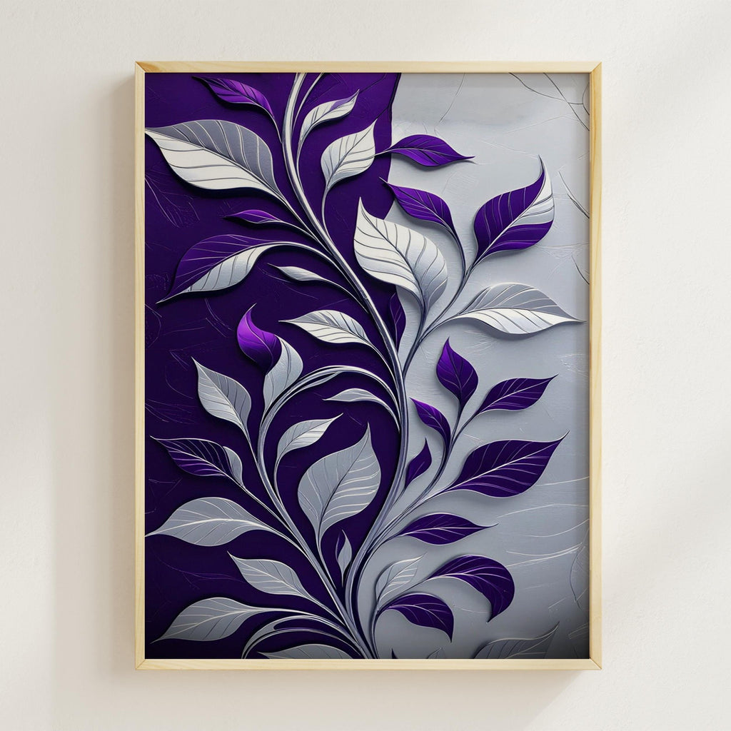 Purple Botanical Leaves