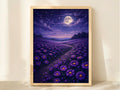 Moonlit Purple Flower Field