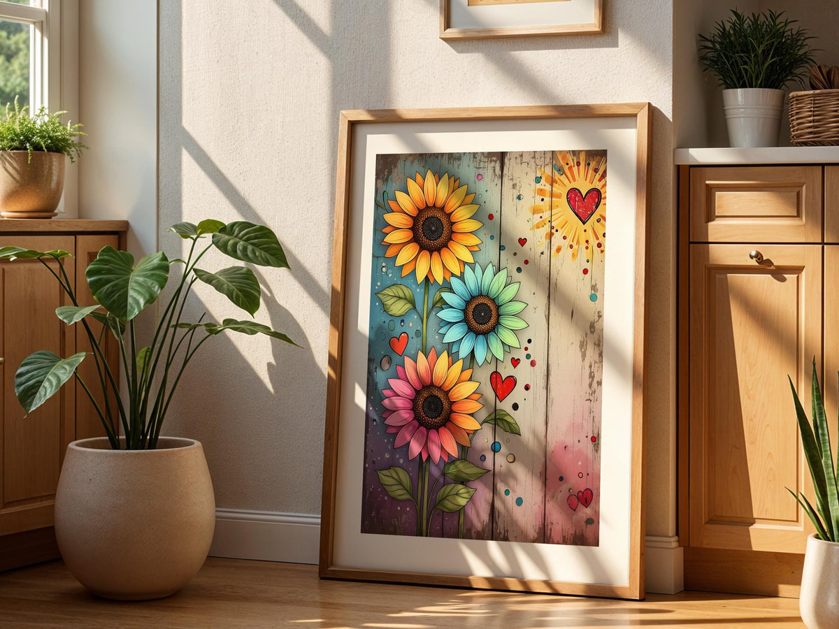 Rustic Sunflower Heart