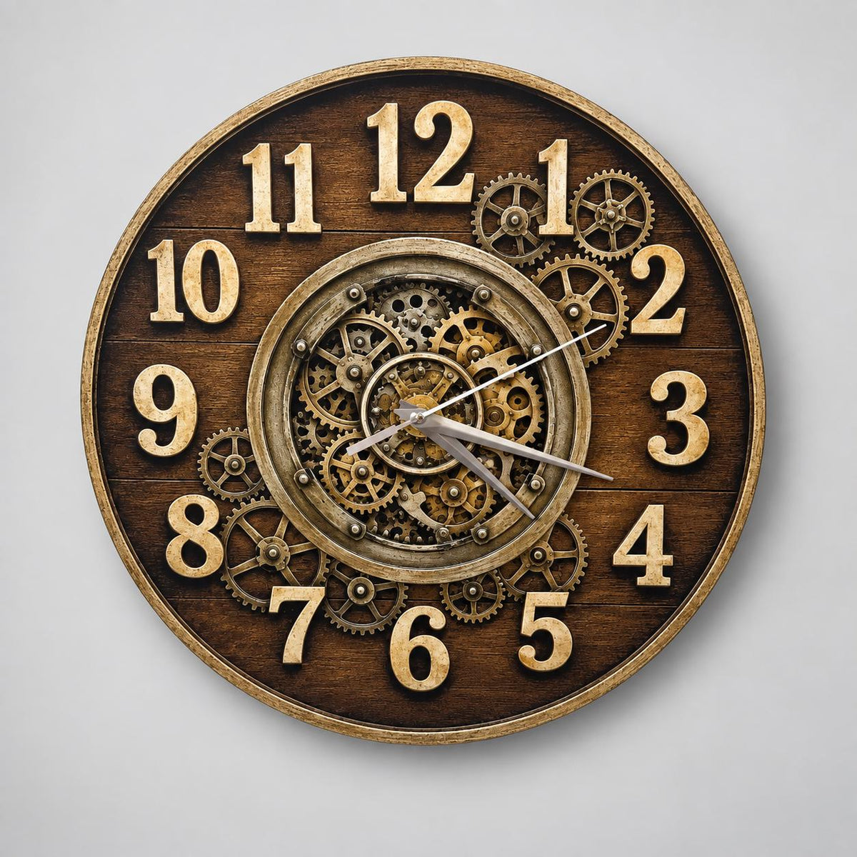 Steampunk Gear Wooden Clock