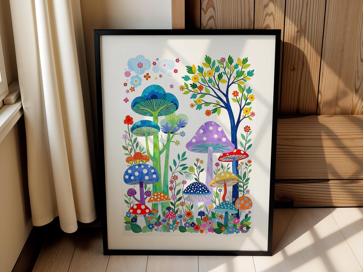 Colorful Mushroom Forest
