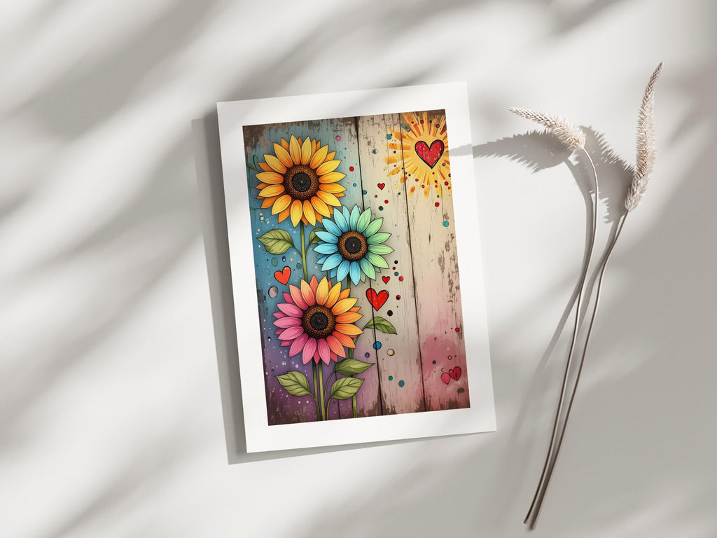 Rustic Sunflower Heart