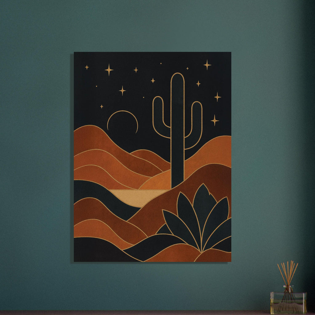 Golden Night Desert Cactus
