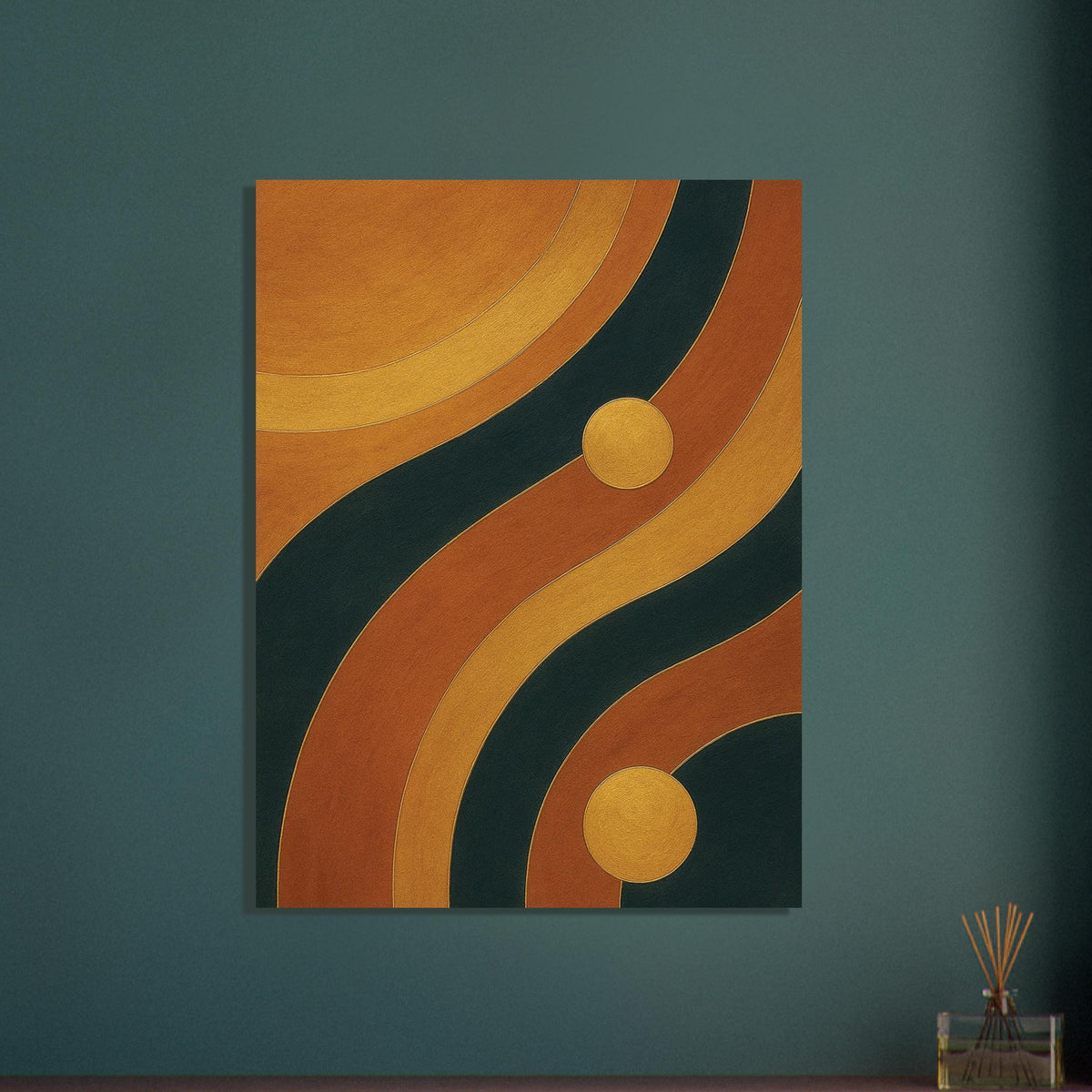 Amber Gold Abstract Waves