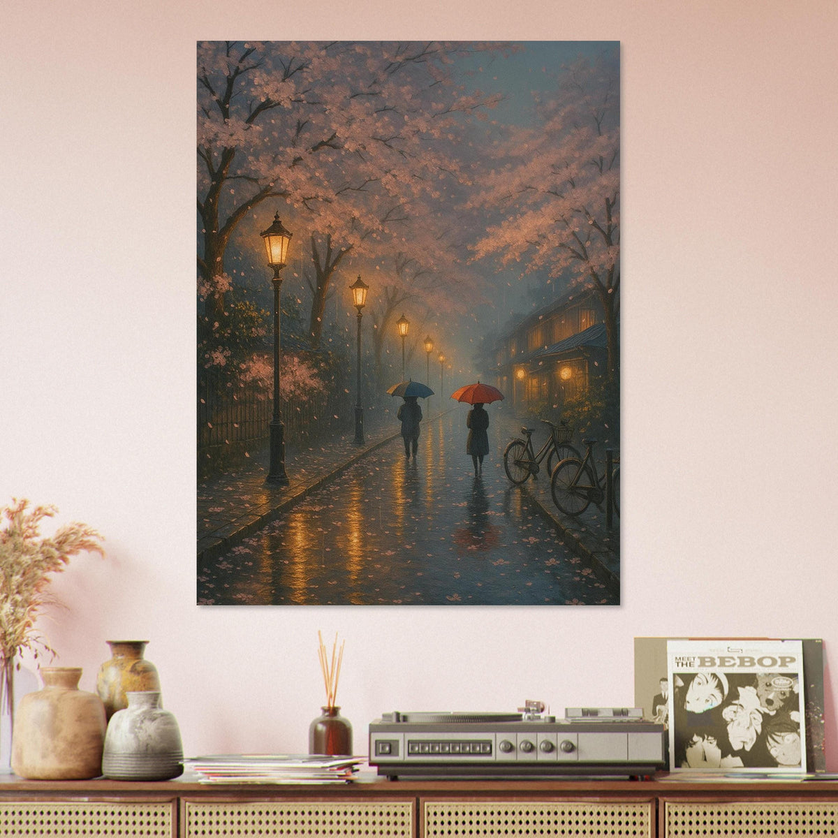 Rainy Sakura Streetlight