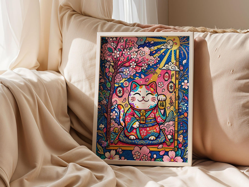 Lucky Cat Cherry Blossoms