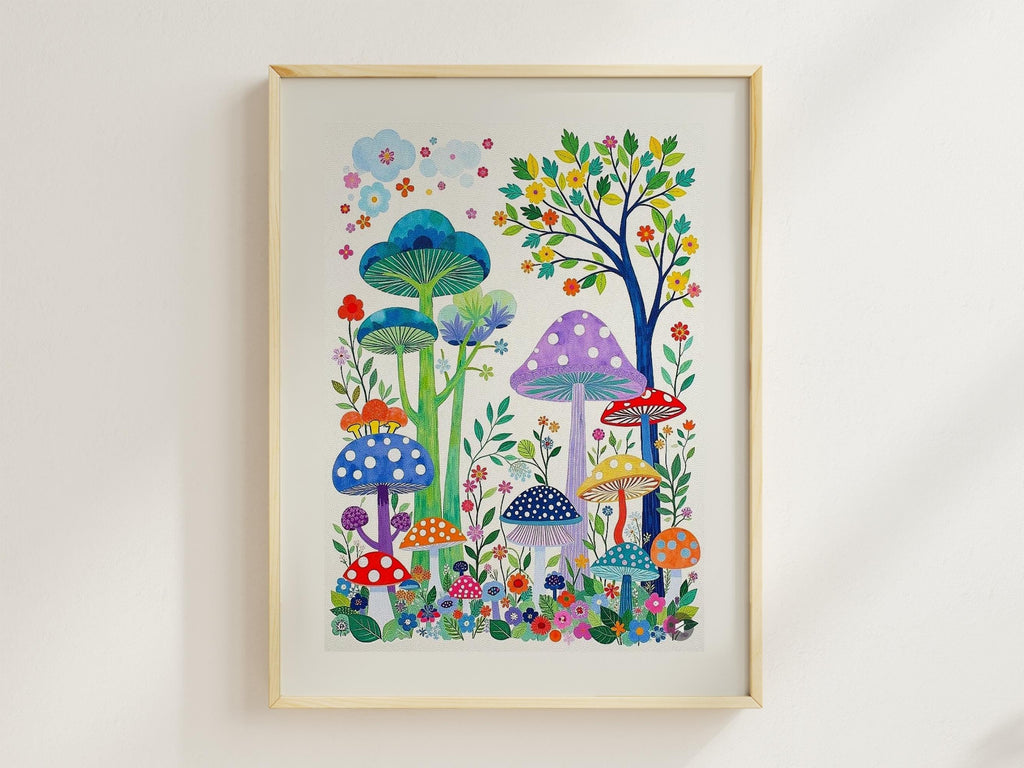 Colorful Mushroom Forest