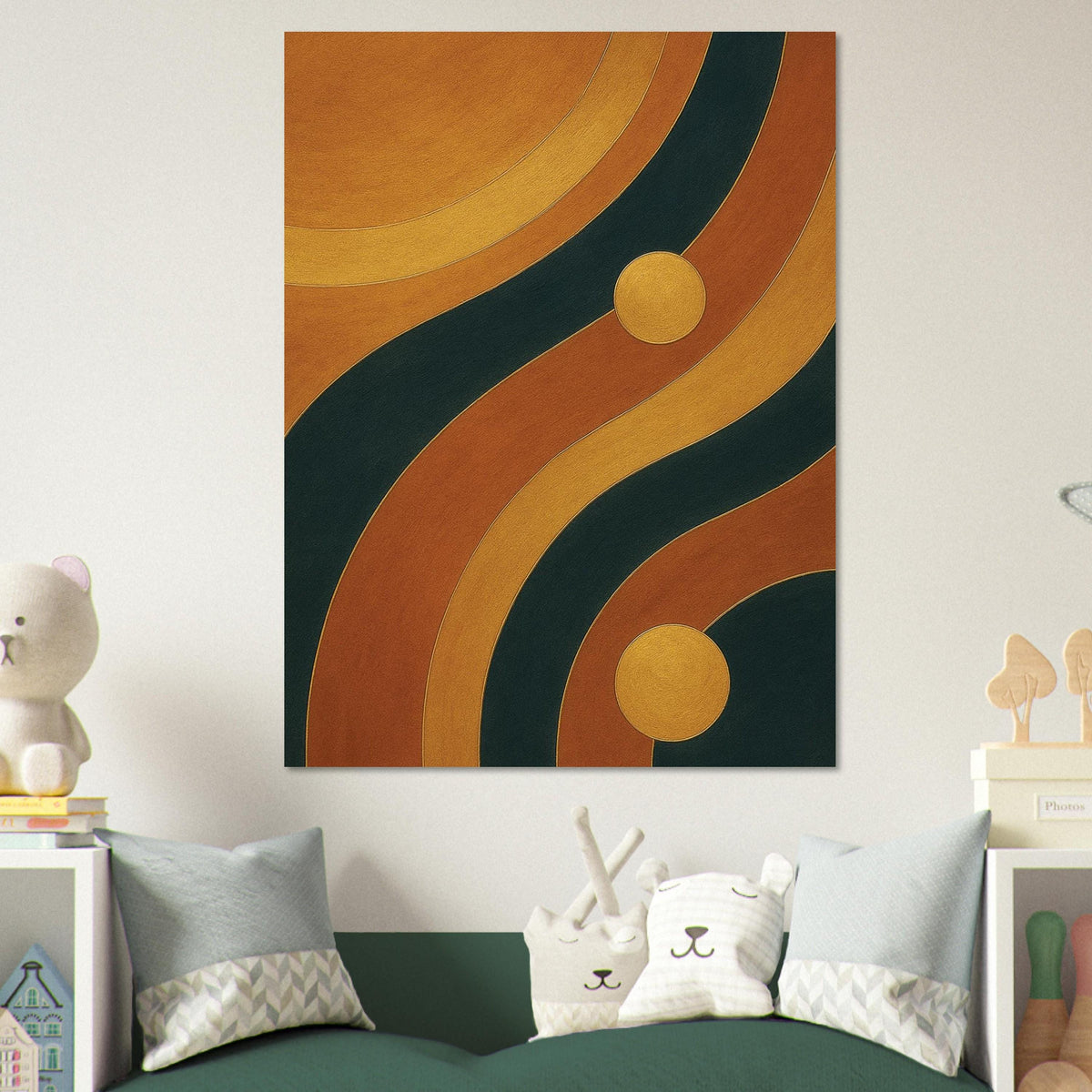 Amber Gold Abstract Waves