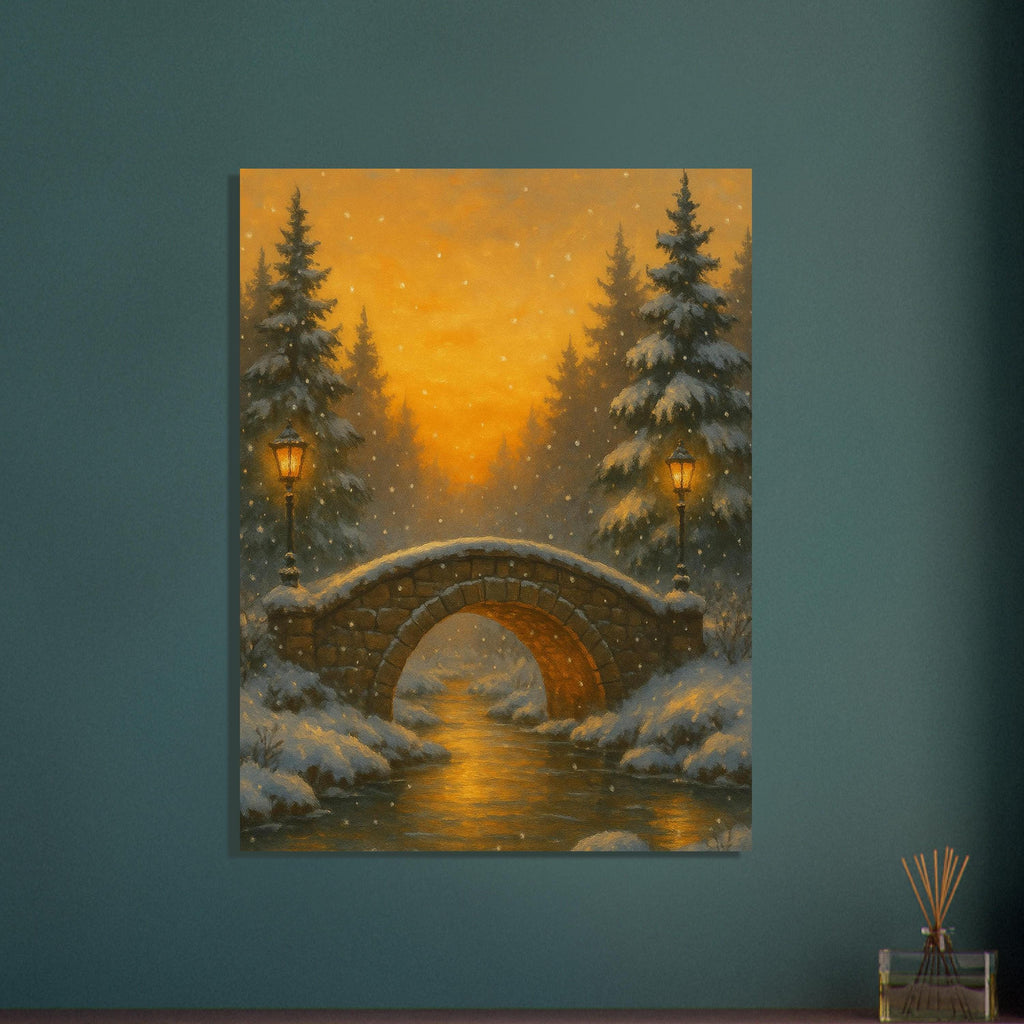 Snowy Village Bridge