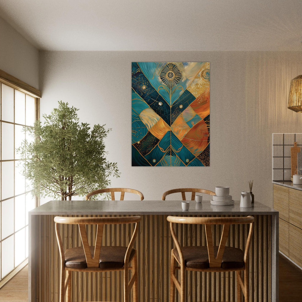 Teal Gold Geometry