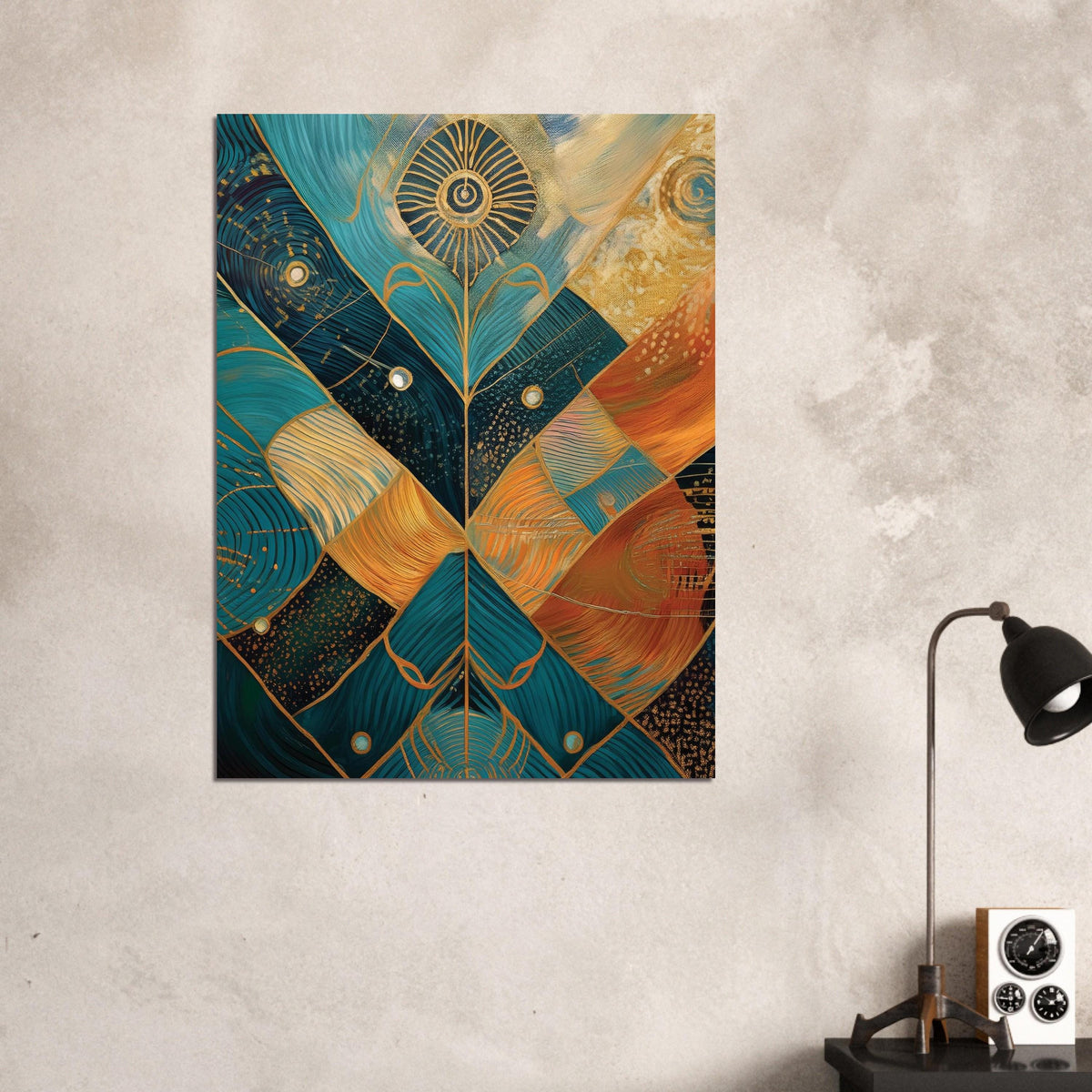 Teal Gold Geometry