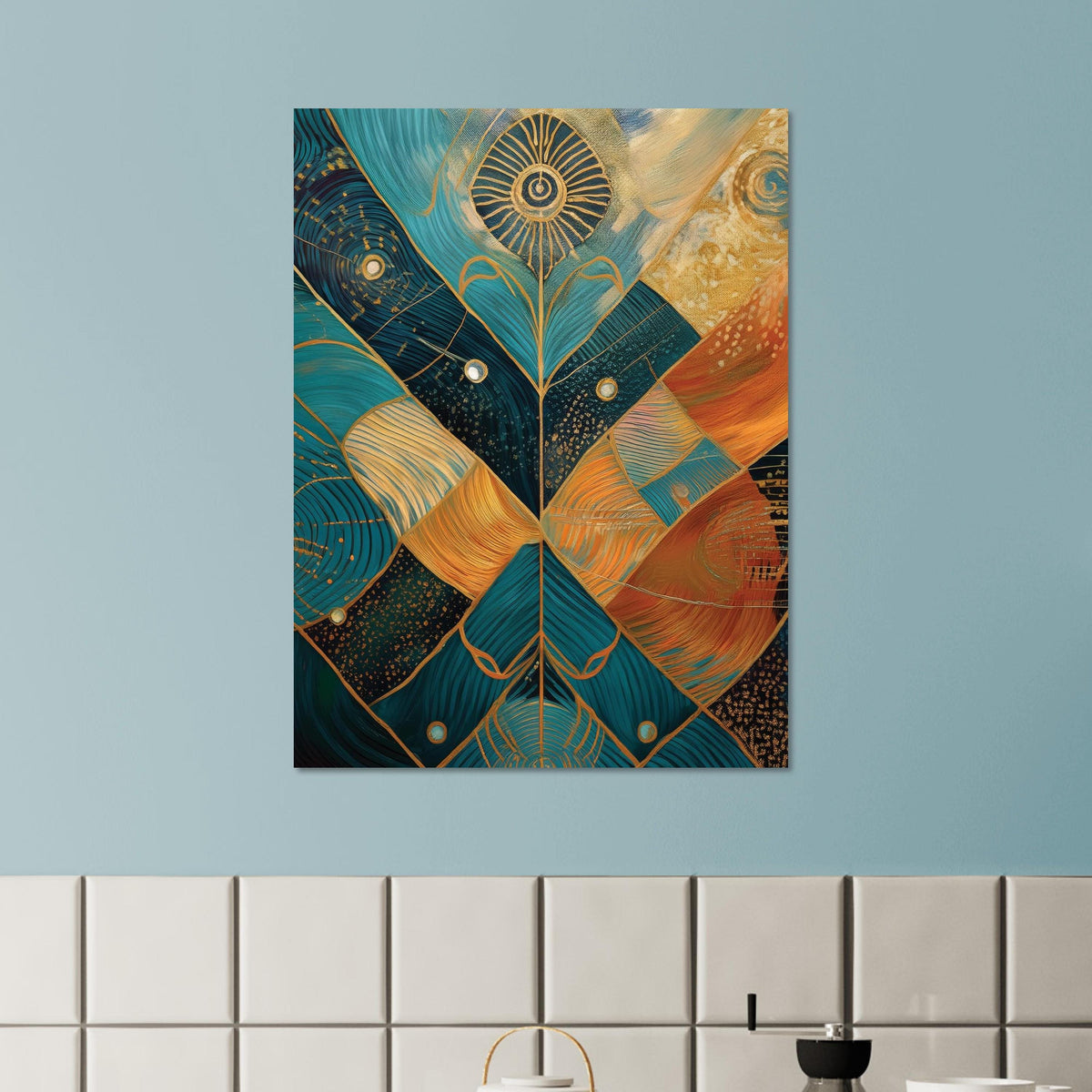 Teal Gold Geometry