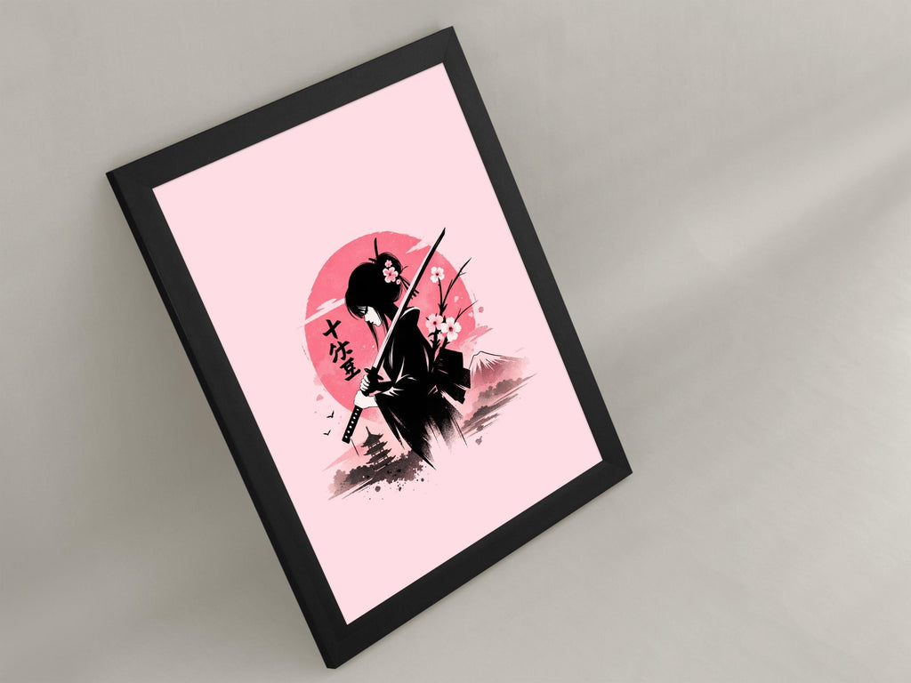 Red Sun Samurai Silhouette