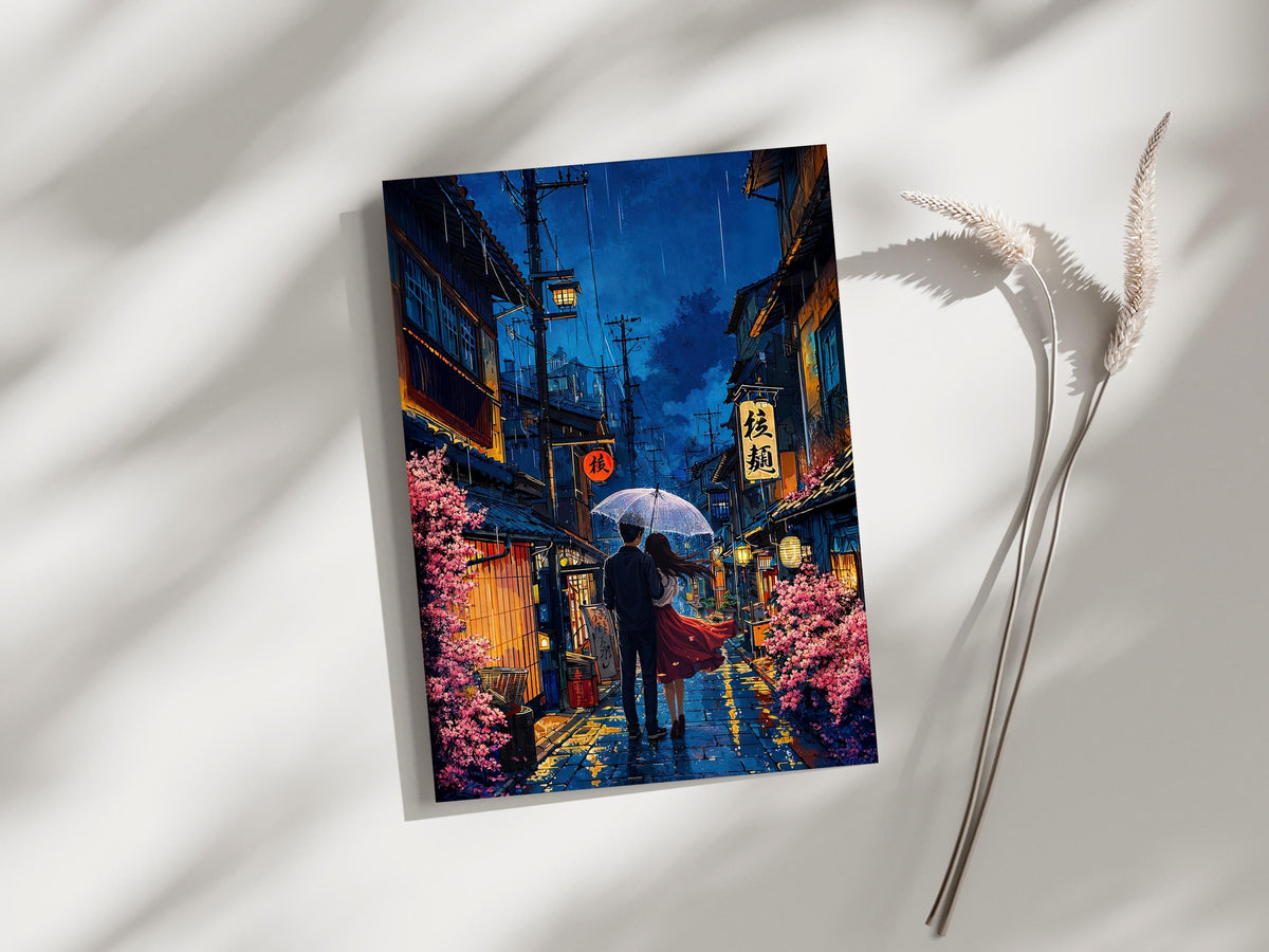Romantic Japanese Rain Street