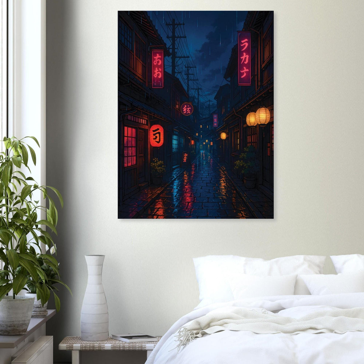 Rainy Neon Japanese City