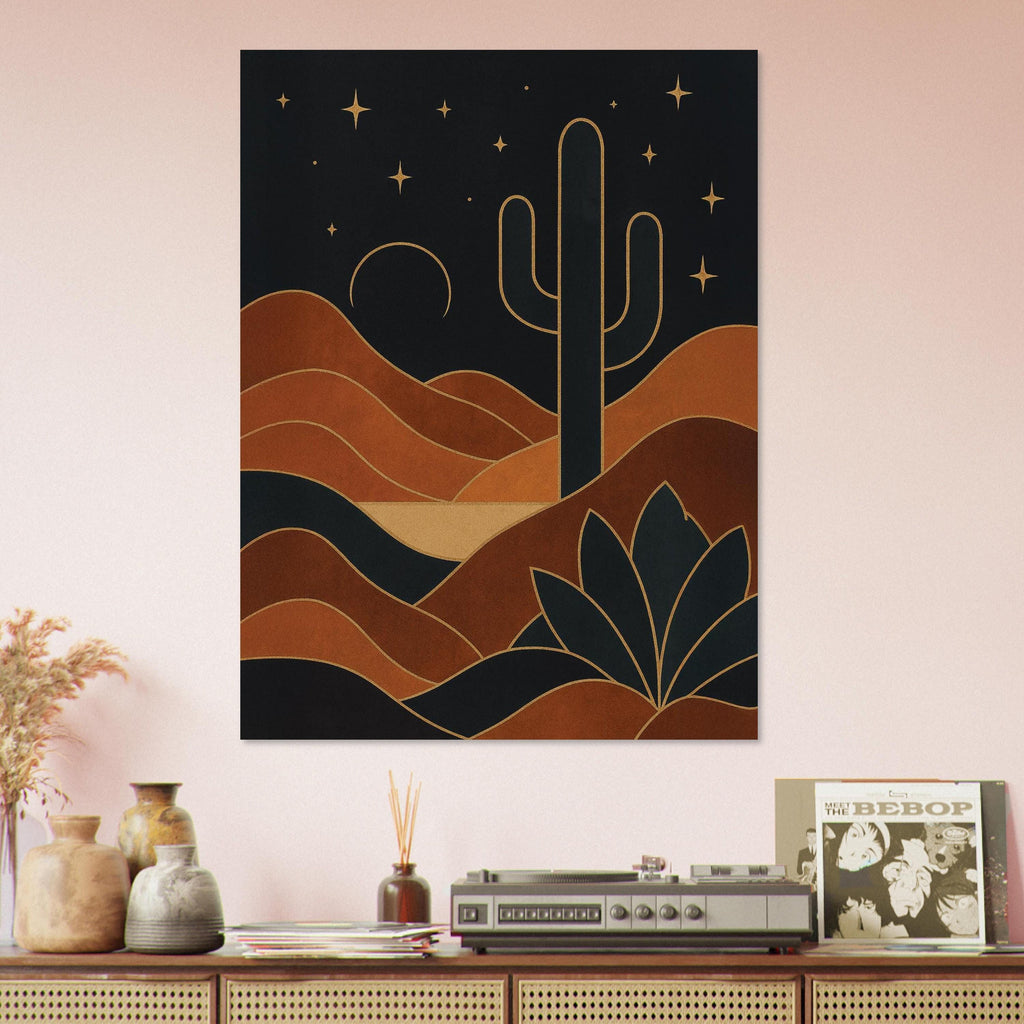 Golden Night Desert Cactus