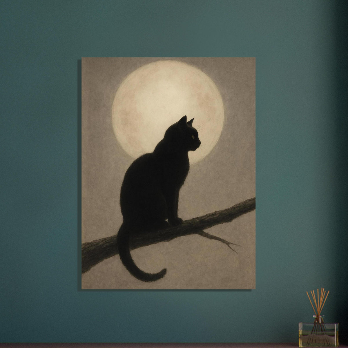 Minimal Moon Black Cat