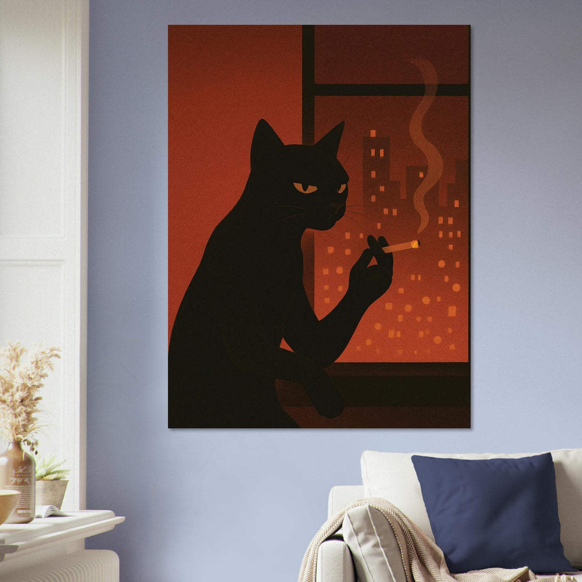 Noir Smoking Cat