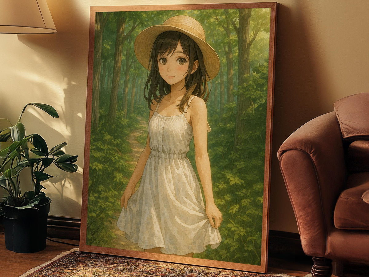 Whimsical Forest Anime Girl