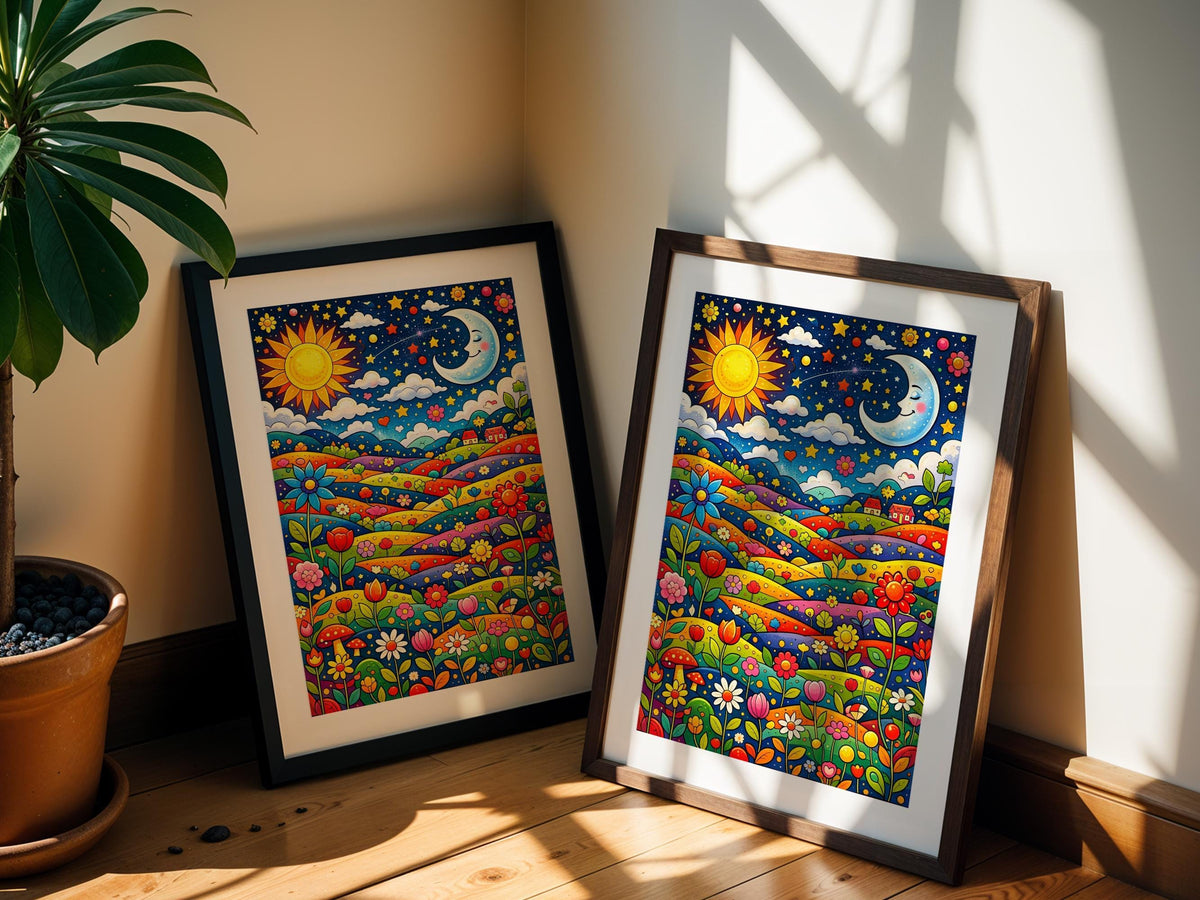 Whimsical Rainbow Hills