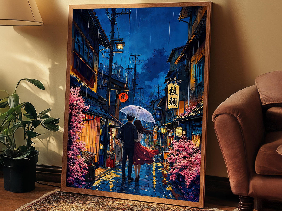 Romantic Japanese Rain Street