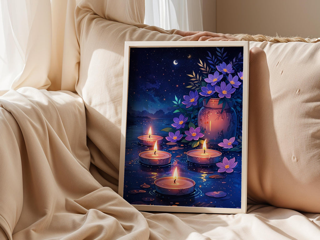 Celestial Floral Candle
