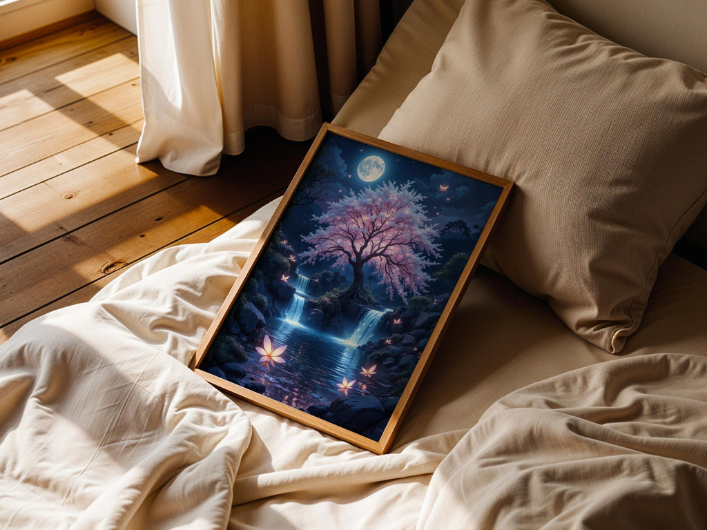 Moonlit Waterfall Tree of Life