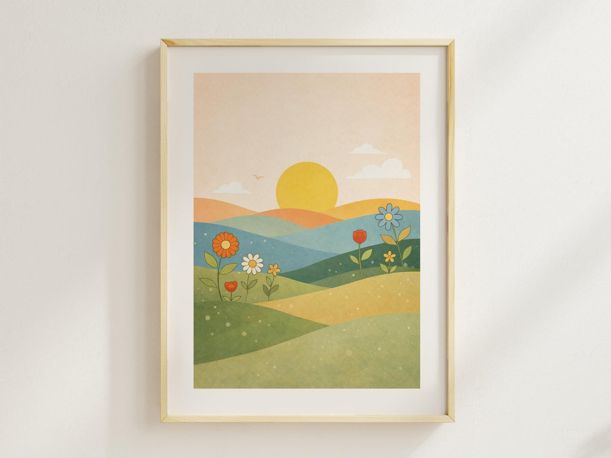 Pastel Floral Landscape
