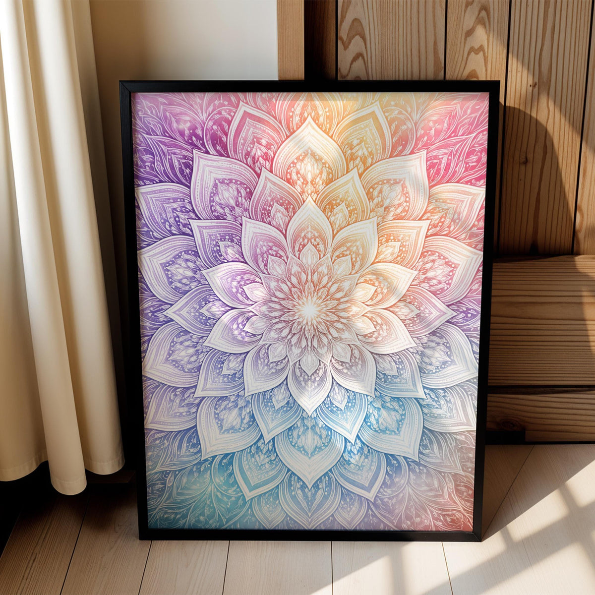 Zen Rainbow Lotus Mandala