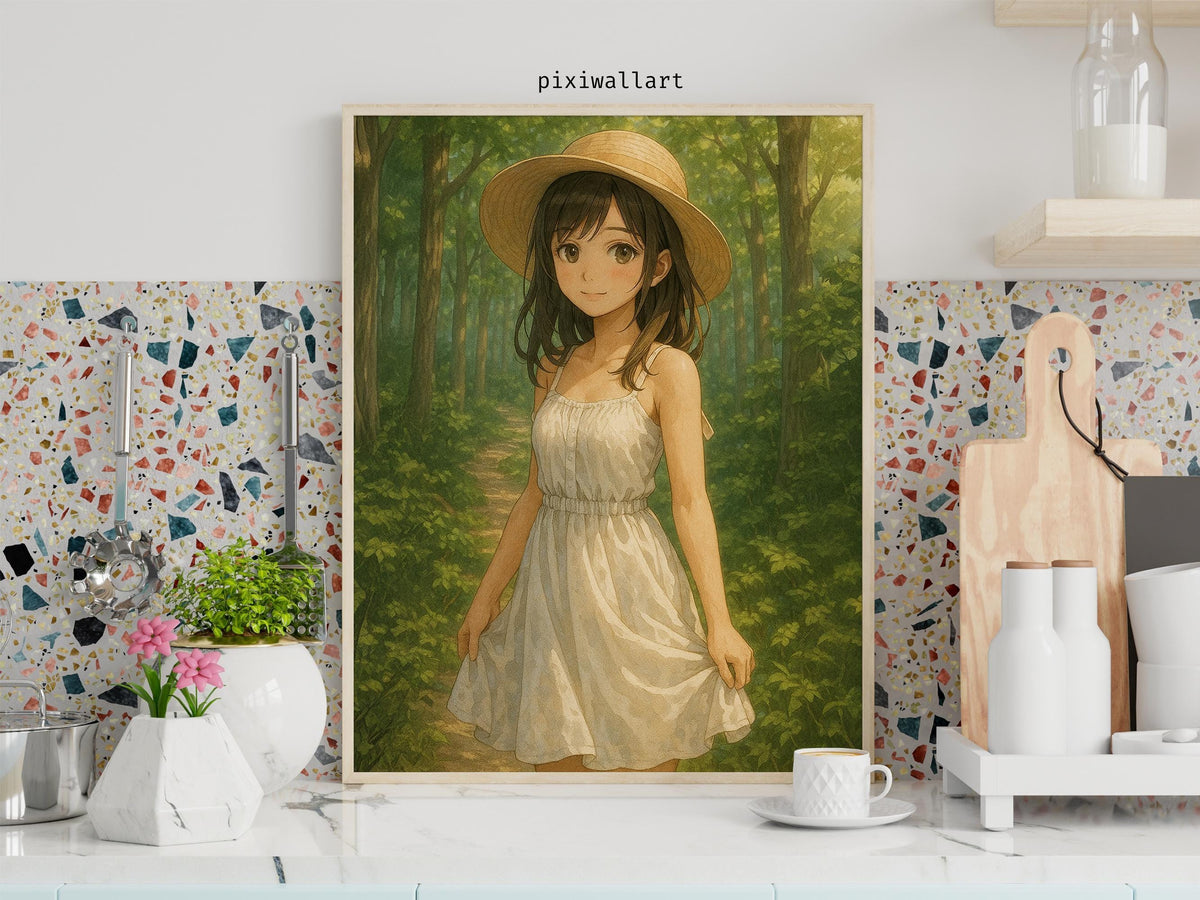 Whimsical Forest Anime Girl